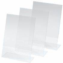 SY112 Sign Holder, slanted, for A5, single-sided presentation, acrylic, clear, 3 pcs, for A5 (14.8 x 21 cm)