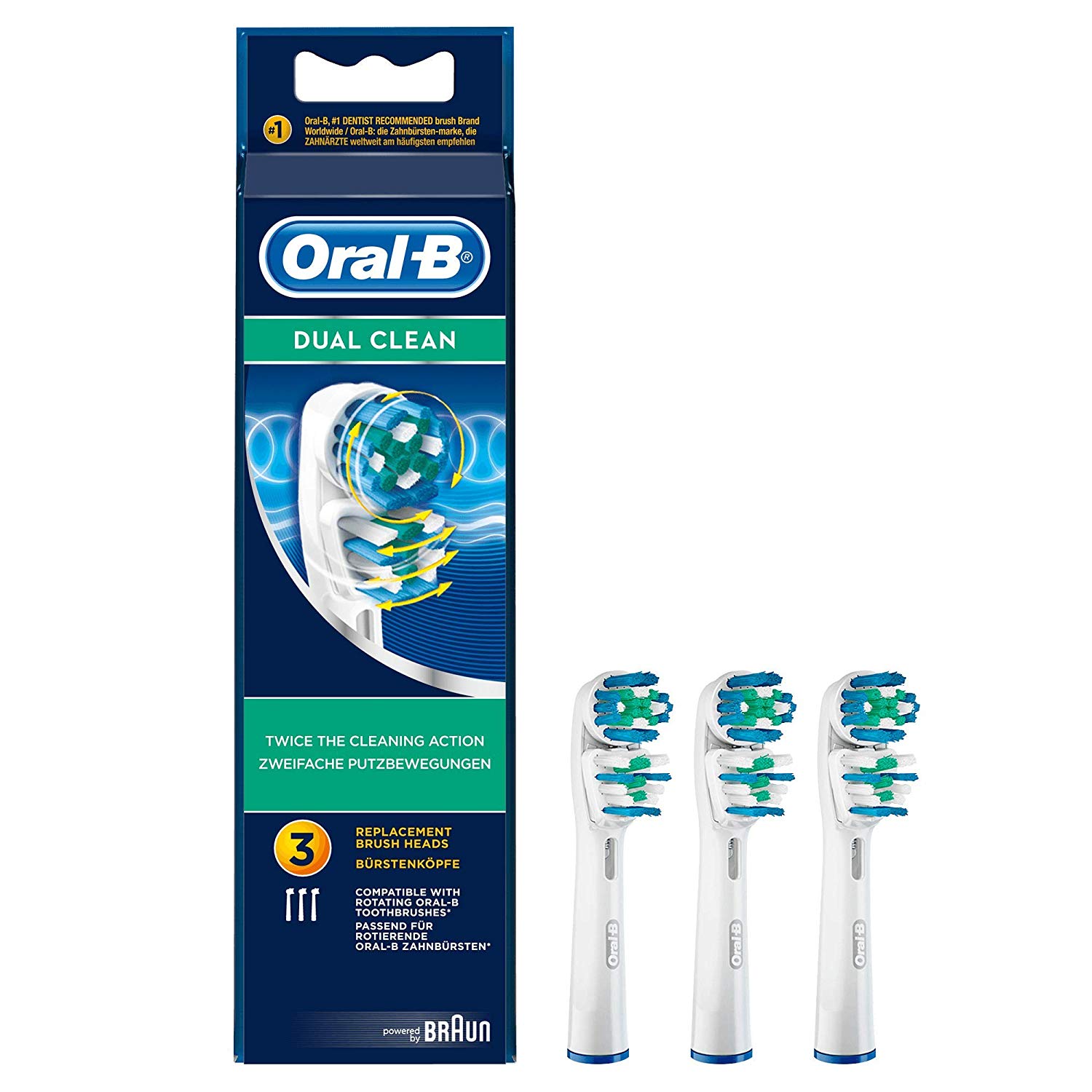 OralB Dual Clean EB417 Brush Heads X 3 BigaMart
