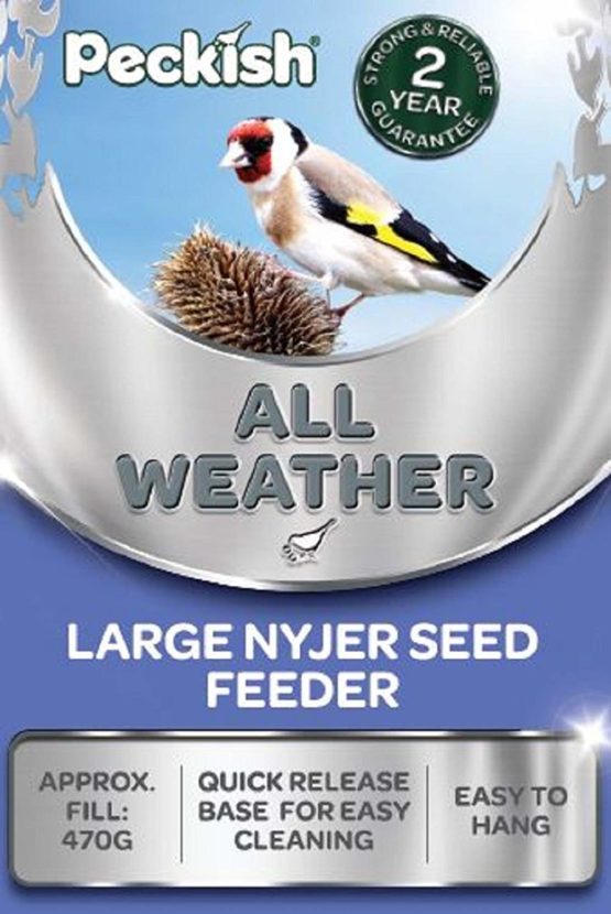 Peckish All Weather Metal Nyjer Seed Bird Feeder, Large - Image 2