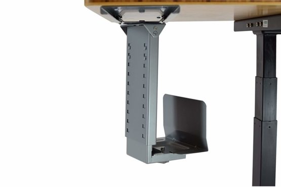 Uncaged Ergonomics Adjustable Width & Height Under Desk CPU Holder, Alloy Steel, Grey, Small - Image 4