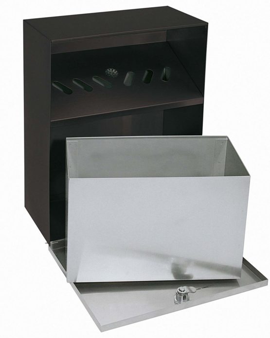 Wedo 17038112 Wall-Mounted Ashtray with Lid Grey/Black 6.8 l Powder-Coated Sheet Steel - Image 2