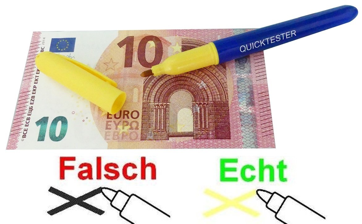 Genie Quick Tester Counterfeit Banknote Detector Pen Pack of 1, yellow - Image 2