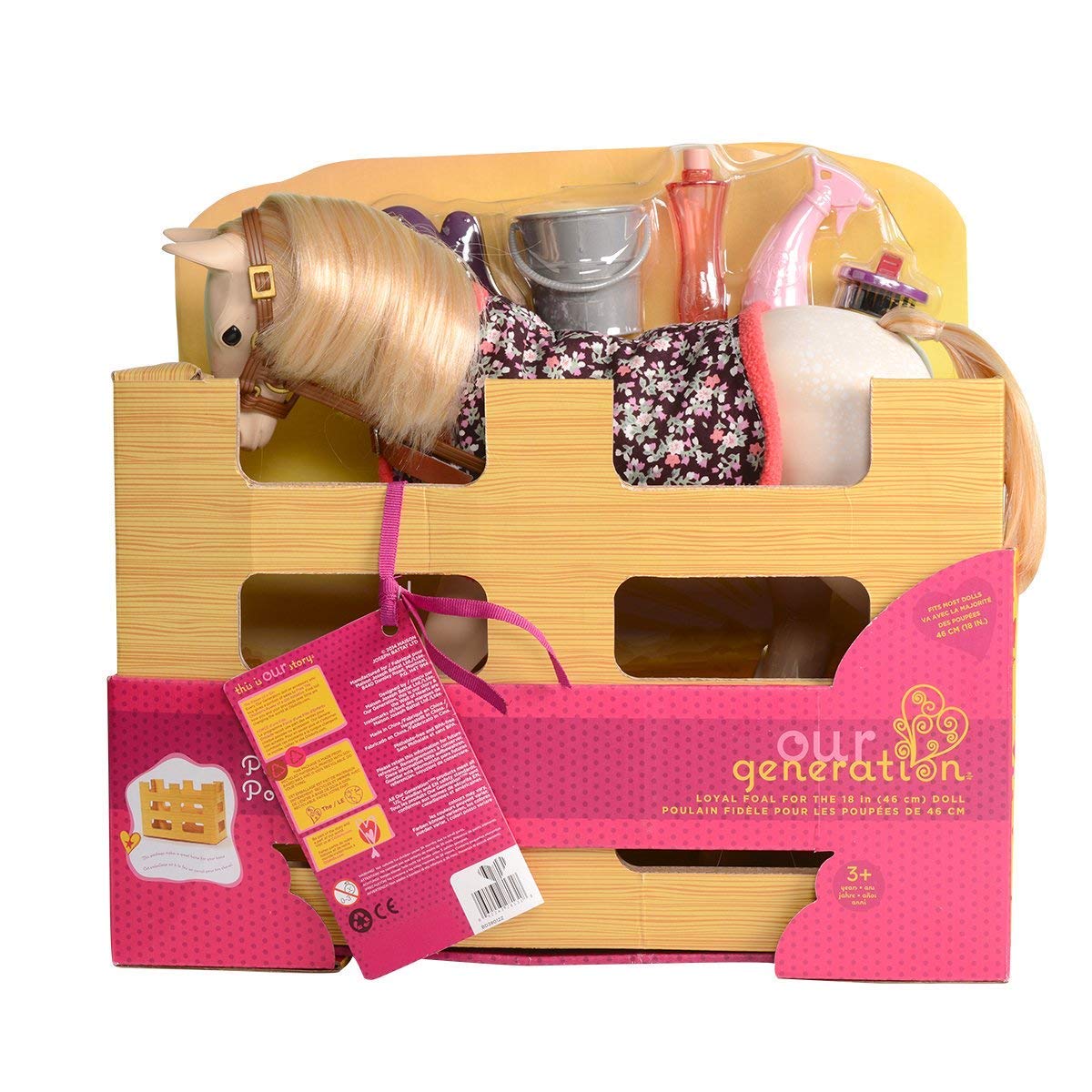 Our Generation - Baby Horse Toy - Grooming Set - 18-inch Doll Accessories - Pretend Play - Toys For Kids Ages 3 & Up - Palomino Foal - Image 2