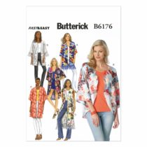 Butterick Patterns 6176 ZZ,Misses Kimono,Sizes LRG(16-18)-XLG(20-22)-XXL(24-26), polyester