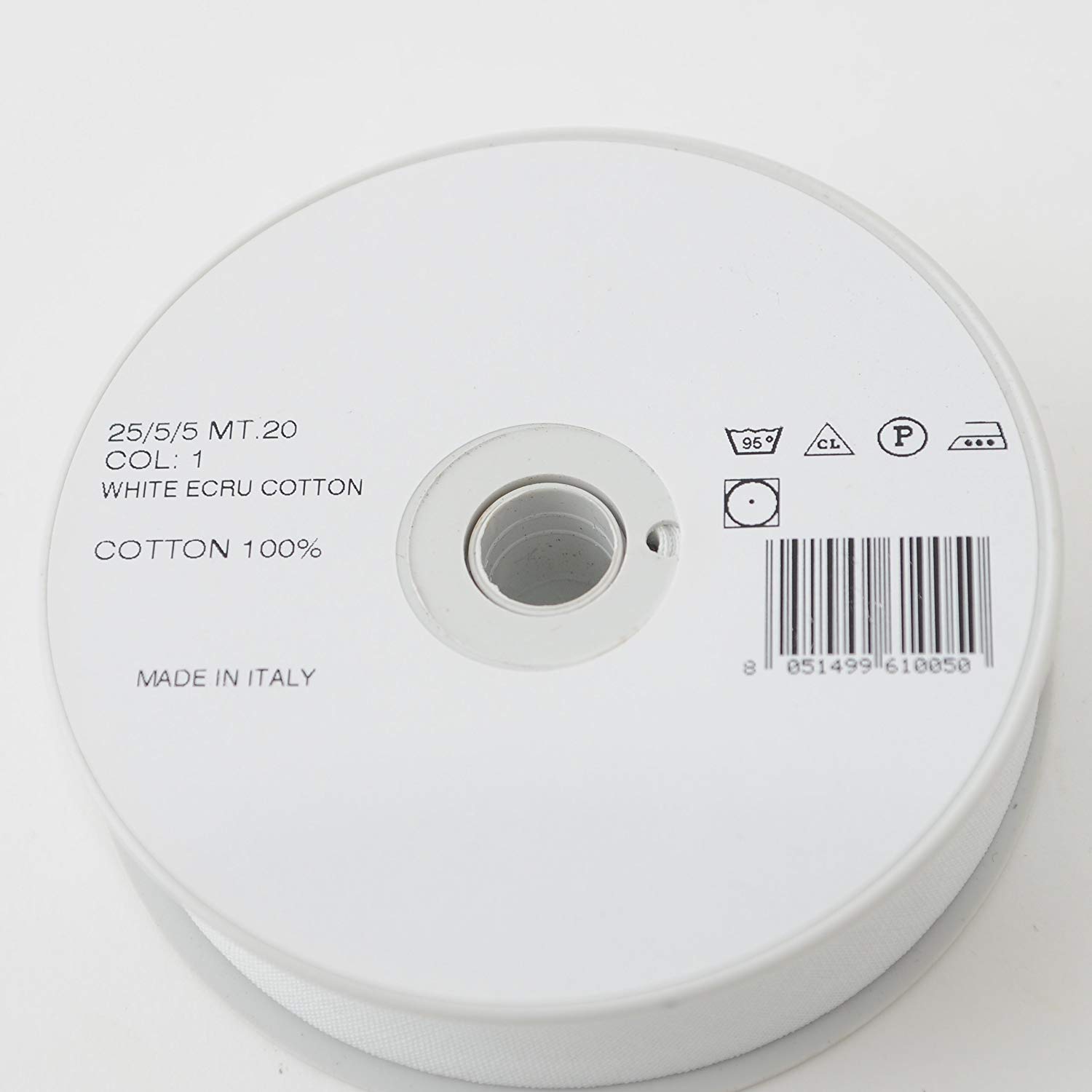 Inastri Trimz 25/5/5 mm Cotton Bias Binding, White 1 - Double‑Fold Sewing Tape for Quilting Dressmaking & DIY Crafts - Image 3