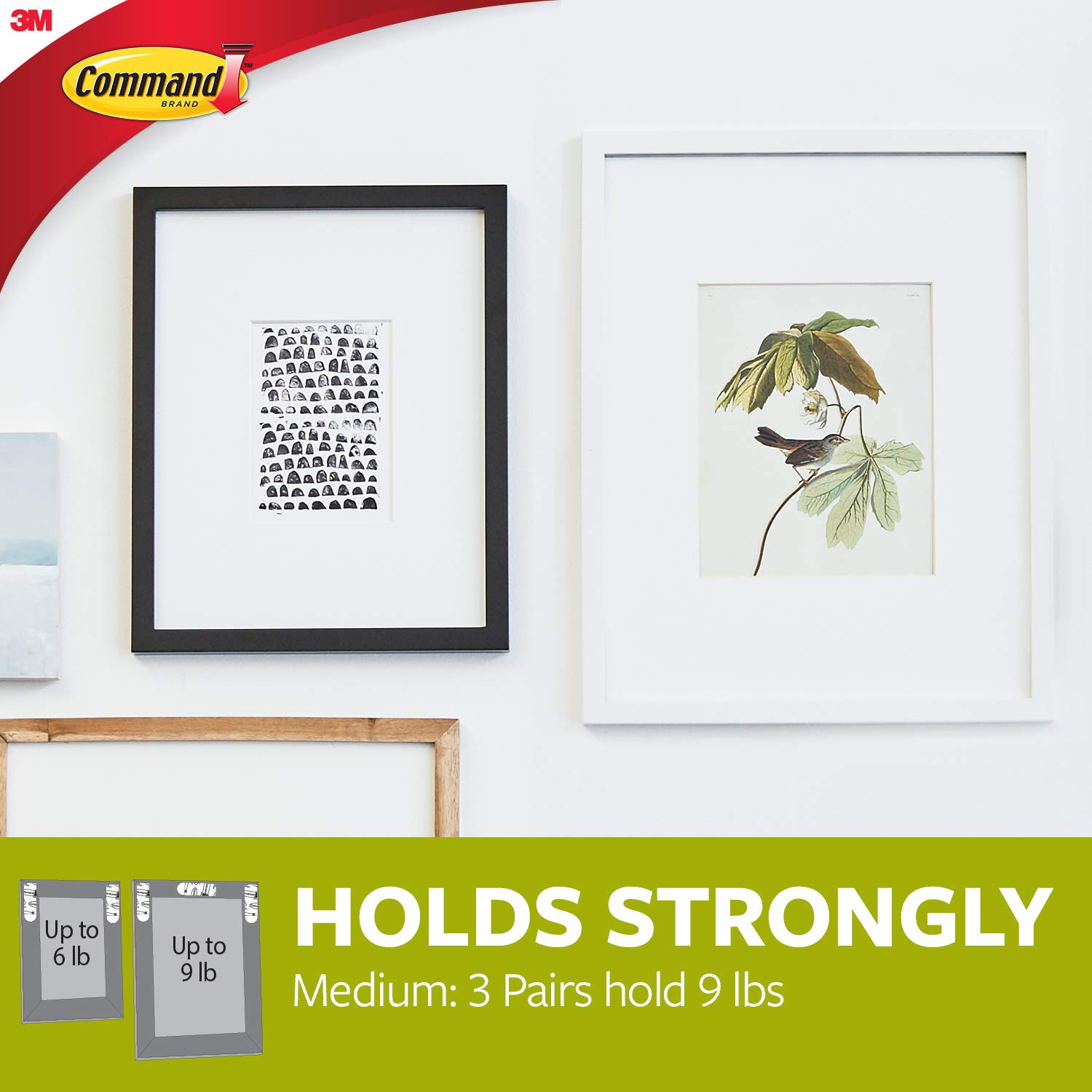 Command Picture Hanging Strips, Standard, 12 works (24 Strips) Adhesive Strips, White - Image 4