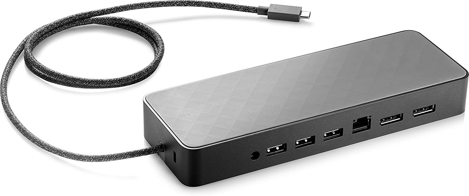 HP USB-C USB 3.0 Universal Docking Station w/4.5 mm Adapter (Gen 1) TYPE-C - Docking Station, black - Image 2