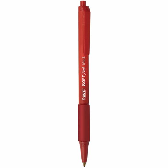 BIC Soft Feel Ballpoint Pens Medium Point (1.0 mm) – Red, Box of 12 - Image 2