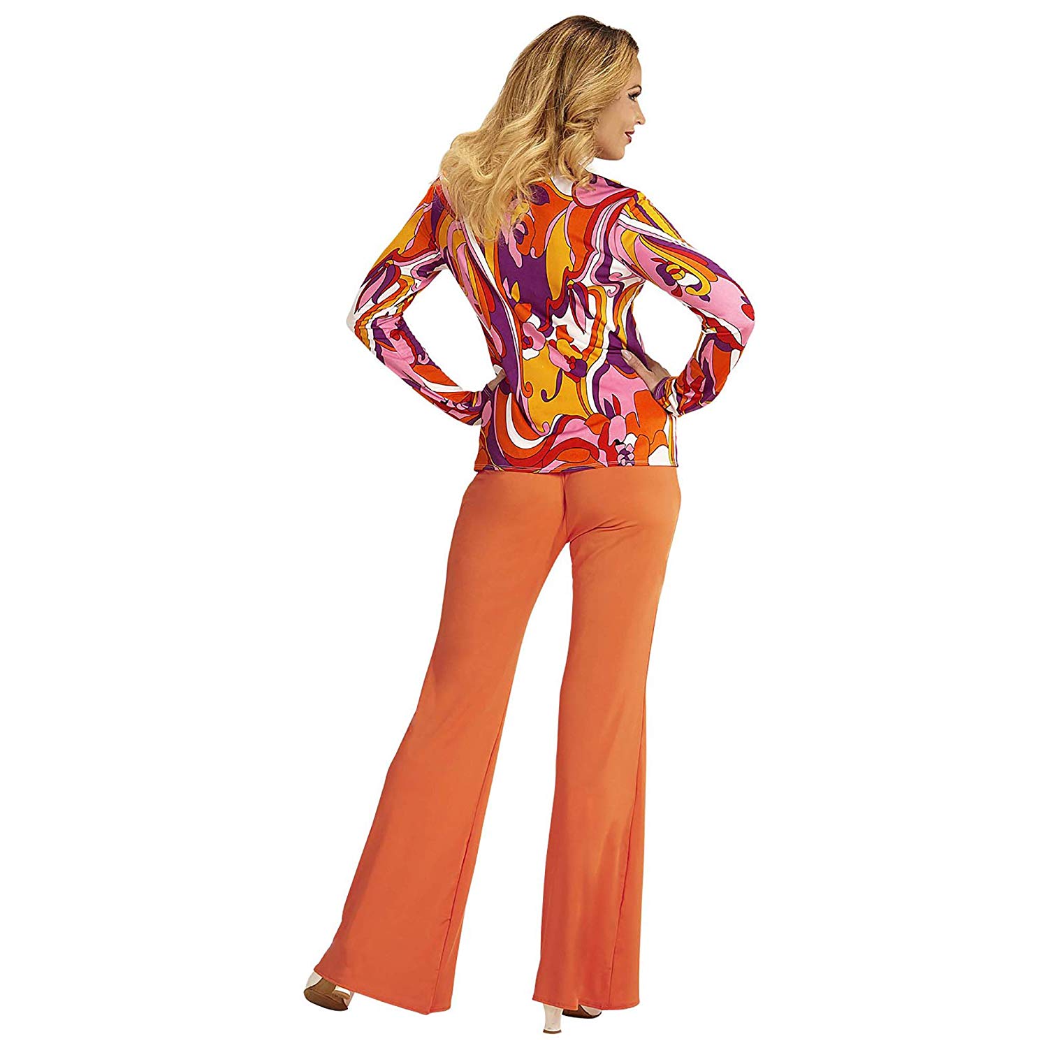 Widmann 70s Blouse with Orchid Pattern, Orchideen, S-M - Image 3