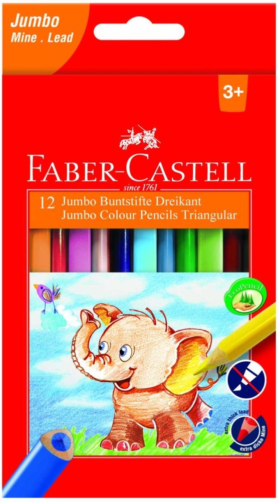 Faber-Castell 116501 Triangular Jumbo Coloured Pencil (Pack of 12)