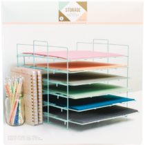We R Memory Keepers Desktop Storage-Paper Rack, Metal, Blue, 36.5 x 36.5 x 5.1 cm