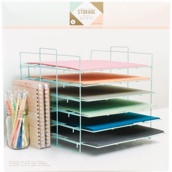 We R Memory Keepers Desktop Storage-Paper Rack, Metal, Blue, 36.5 x 36.5 x 5.1 cm