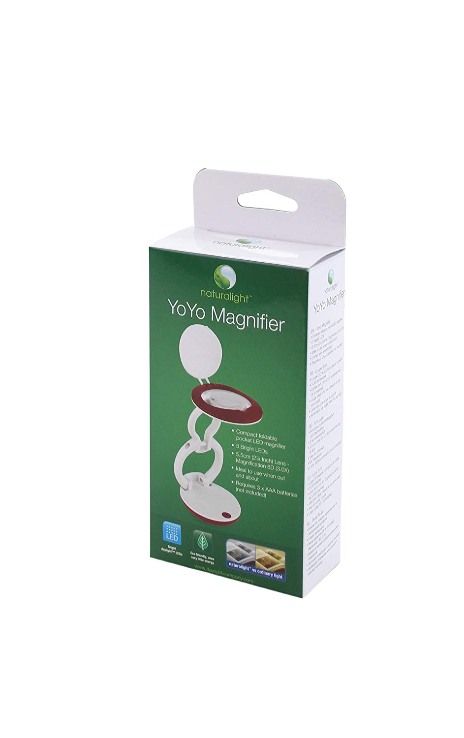 Daylight Company DN1350 Compact, Foldable Magnifying Light, White/Red, 8.2cm x 16.5cm x 7.6cm - Image 4