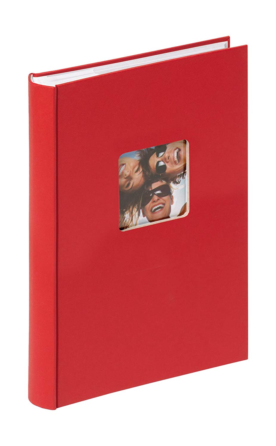 walther Design Photo Album Red 300 Photos 10 x 15 cm Memo Slip-in Album with Punched Cover, Fun ME-111-R, 300 photos, 10 x 15 cm