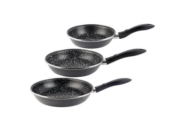 Magefesa K2 Gransasso Set of 3 Frying Pans, 18, 20 & 24cm in Diameter, Dark Grey - Image 3