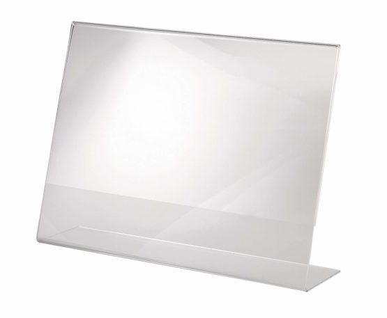 SIGEL TA211 Sign Holder, Slanted, for A4 Landscape, Single-Sided Presentation, Acrylic, Transparent, 1 pc.