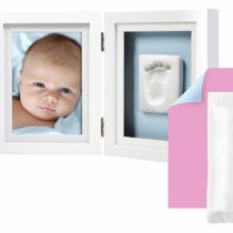 Pearhead P63006 Newborn Baby Handprint and Footprint Deluxe Photo Frame & No Bake Impression Kit, First Year Keepsake, White