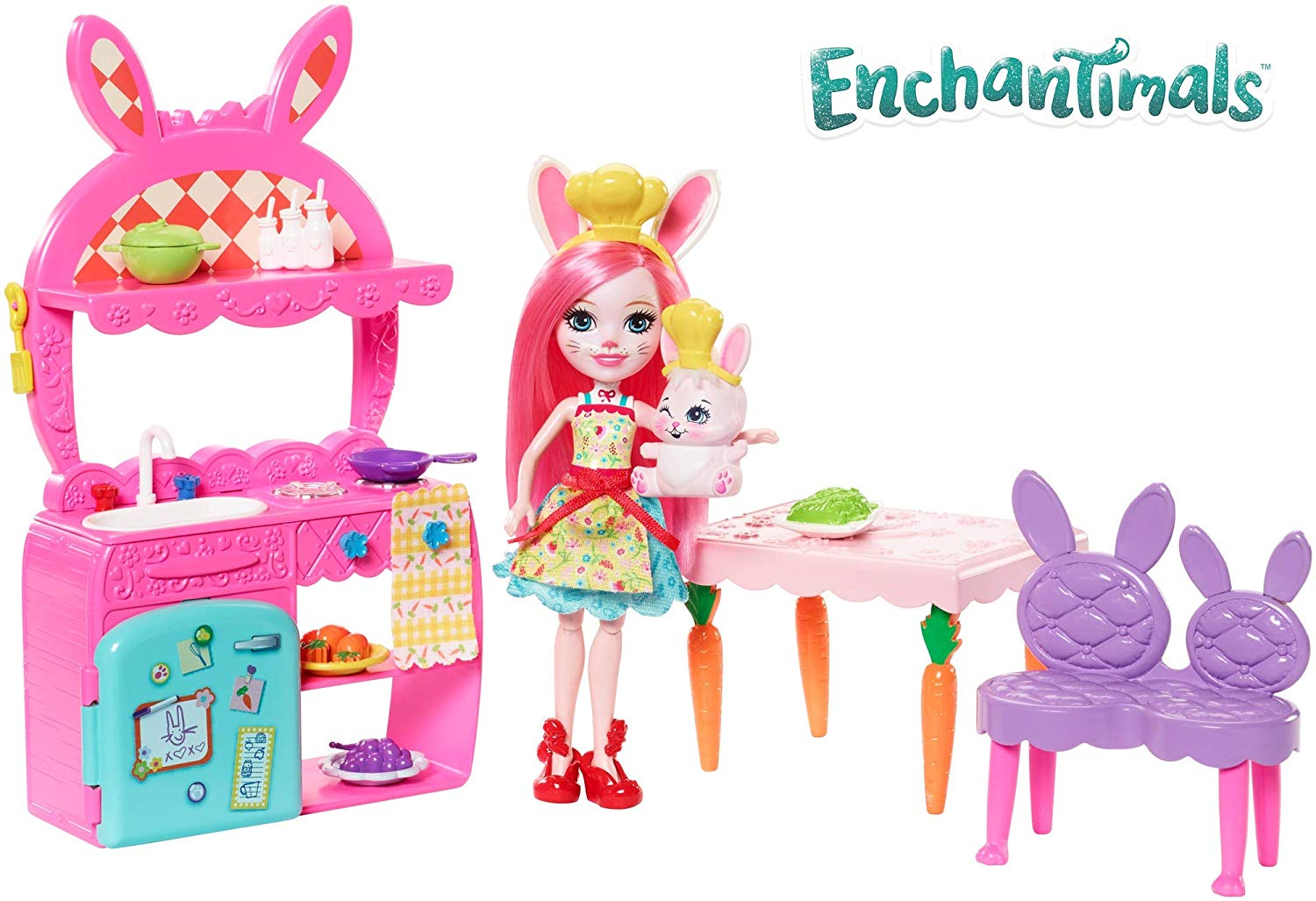 Enchantimals Kitchen Fun Playset, Pink, 15 cm
