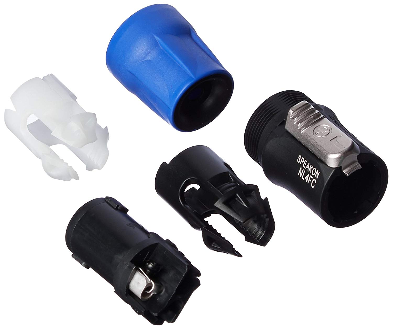 Neutrik NL4FC - Speakon connector 4-pole, female, Black, Blue, 6 cm (Connector only)