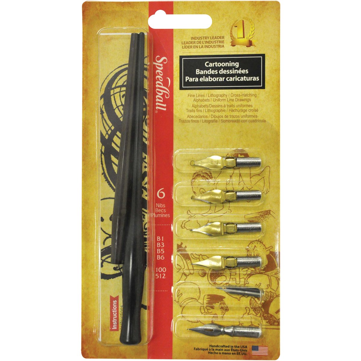 Speedball Cartooning Pen Set, DIY Cartoon Kit, Comic Art, Graphic Animation, Anime, Drawing, Cartoons, Novel, Books, Adult