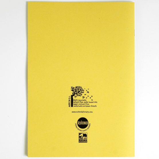 RHINO Stationery Exercise Book | A4 | 80 Page | 8mm Lined with Margin | Yellow | Learning Resources | School Books | Pack of 10 - Image 3