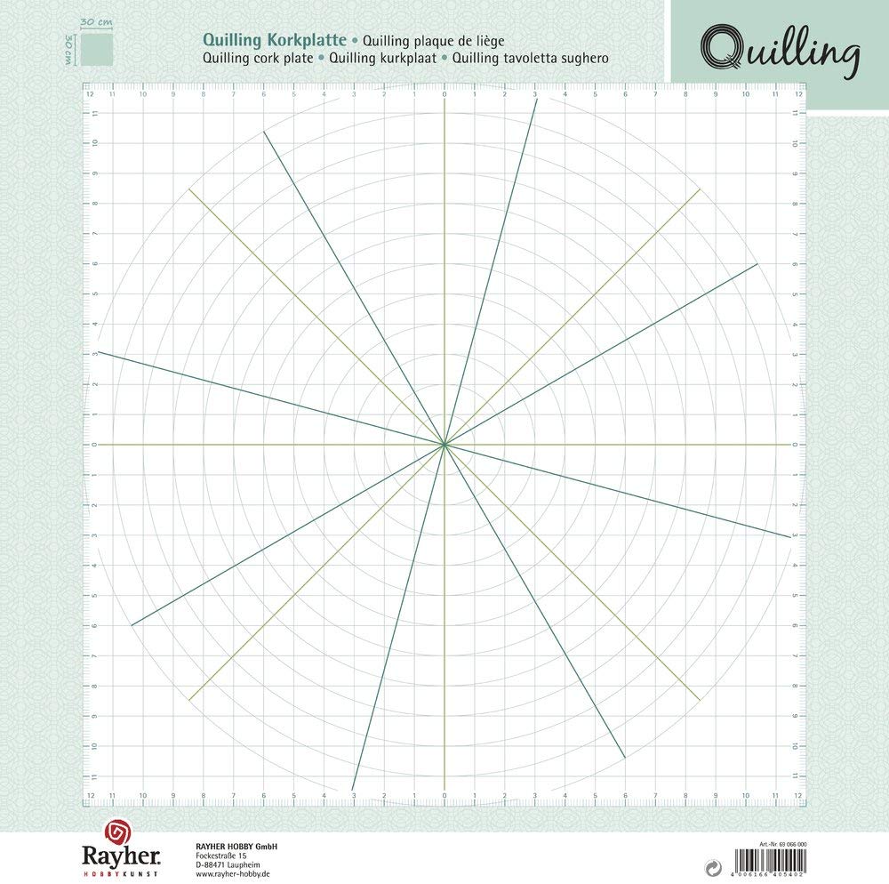 RAYHER Quilling cork plate, square, 30x30x0.5cm, with weasure, Plastic, Multi-Colour, Brown, 30 x 30 cm - Image 2