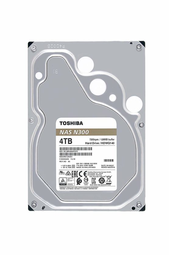 Toshiba 4TB N300 NAS 3.5 Inch SATA Internal Hard Drive. 24/7 Operation, Supports 1-8 bay Systems, 128 MB Cache, 180TB/Year Workload, 3 Year Warranty (HDWQ140UZSVA) - Image 3