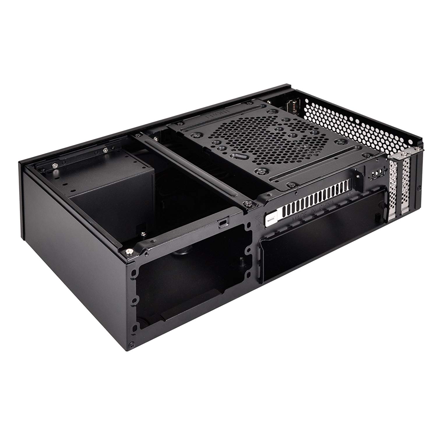 SilverStone SST-ML09B - Milo Slim HTPC Mini-ITX Silent Computer Case, black, black / black - Image 3