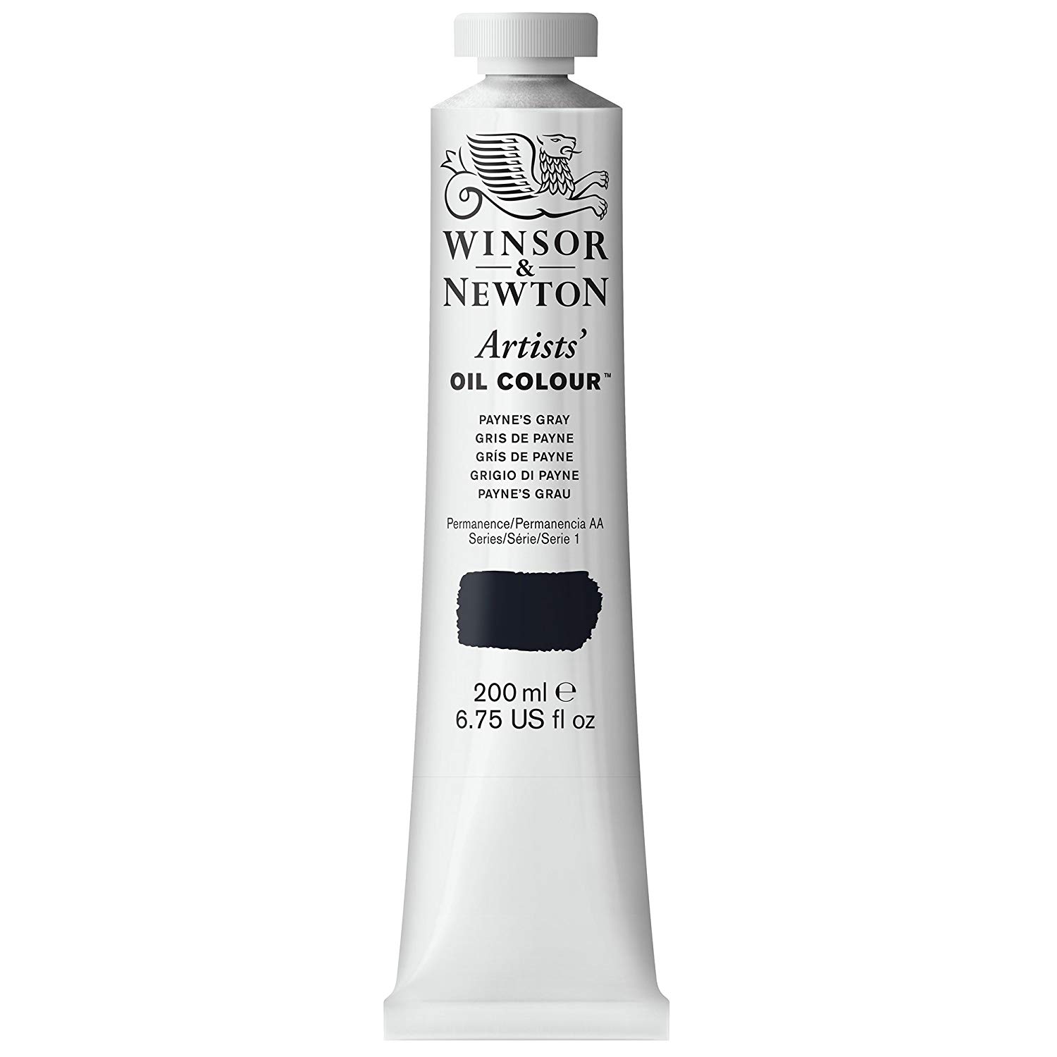Winsor & Newton 200ml Artists Oil Colour Tube - Paynes Gray, Gris de Payne, 200 ml (Pack of 1)
