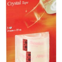 Scotch Crystal Tape - 3 Rolls - 19 mm x 25 m - Glossy-Finish Transparent Tape for School, Home and Office