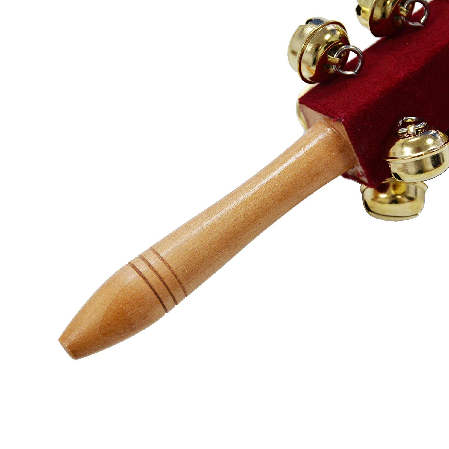 A-Star 21 Bell Jingle Shaking Sleigh Bell Stick Wood Handled - 26cm Length, Brown - Image 4