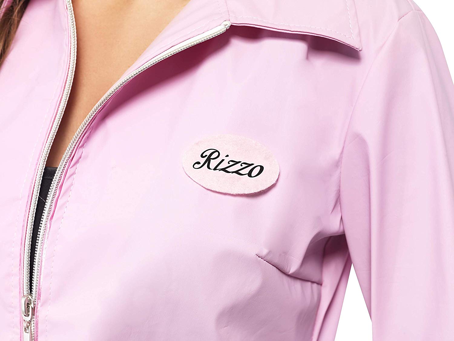Smiffys Grease Deluxe Pink Ladies Jacket for Adults Pink Jacket with Embroidered Logo and Name Badges, Officially Licensed - Image 4