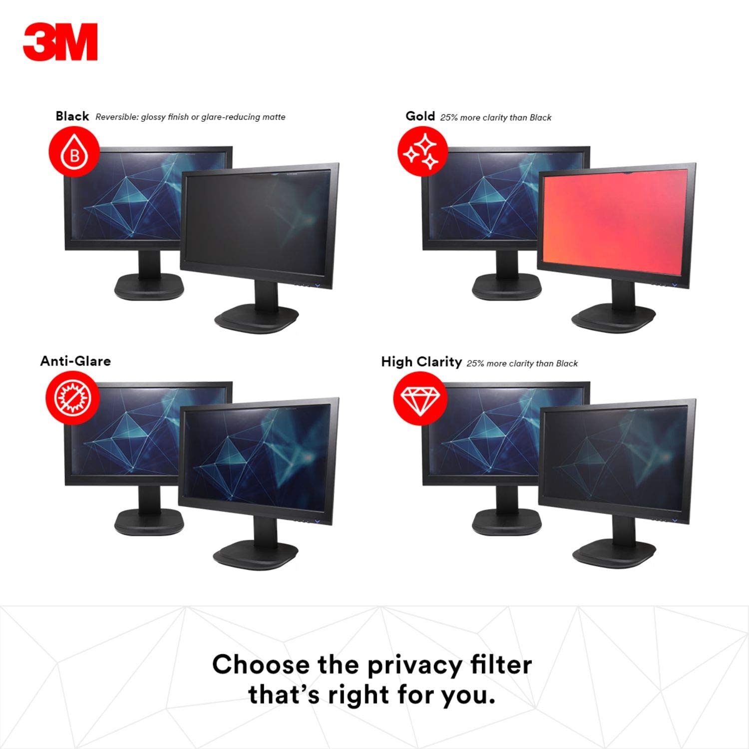 3M AG200W9B AG 20.0W9 Anti-Glare Filter, Matte, 20 Inch with 16:9 Aspect Ratio - Image 2