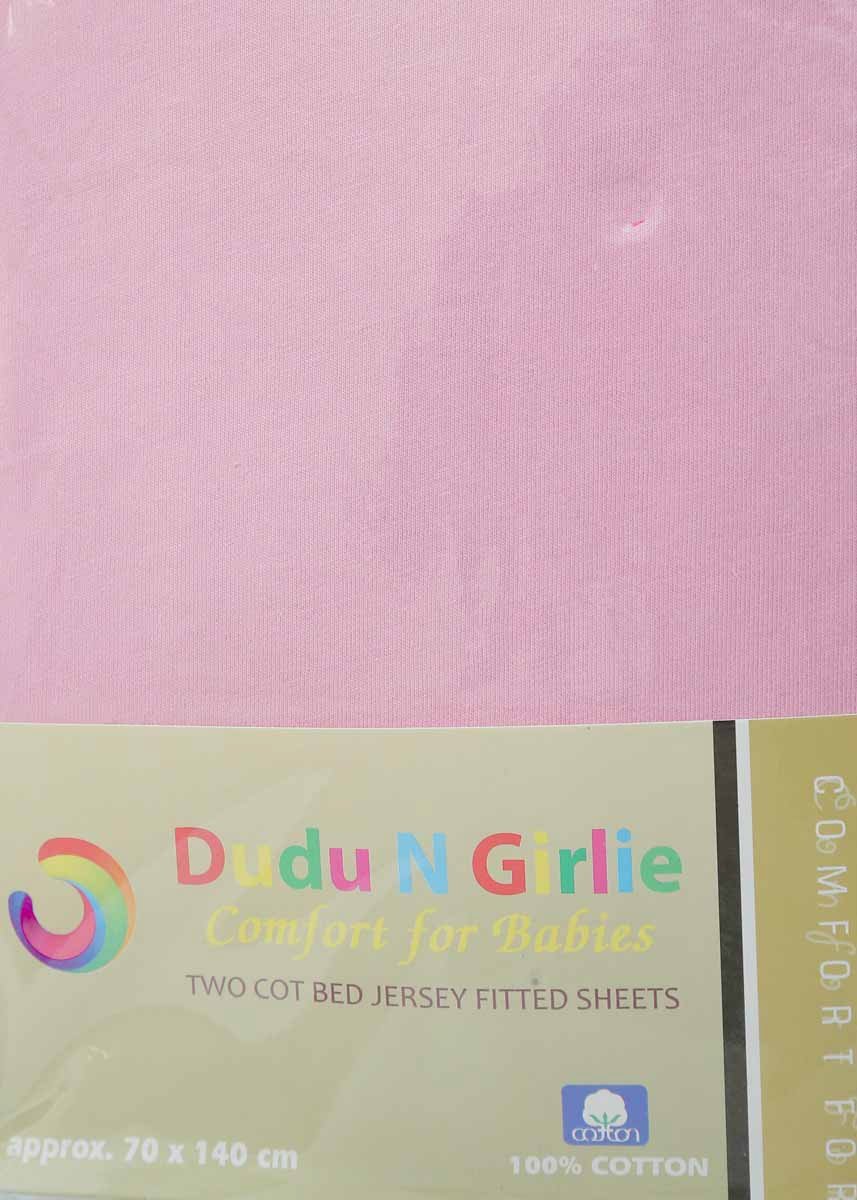 Dudu N Girlie Fitted Cot Bed Sheets, Pink, Cot Bed (140x70cm)