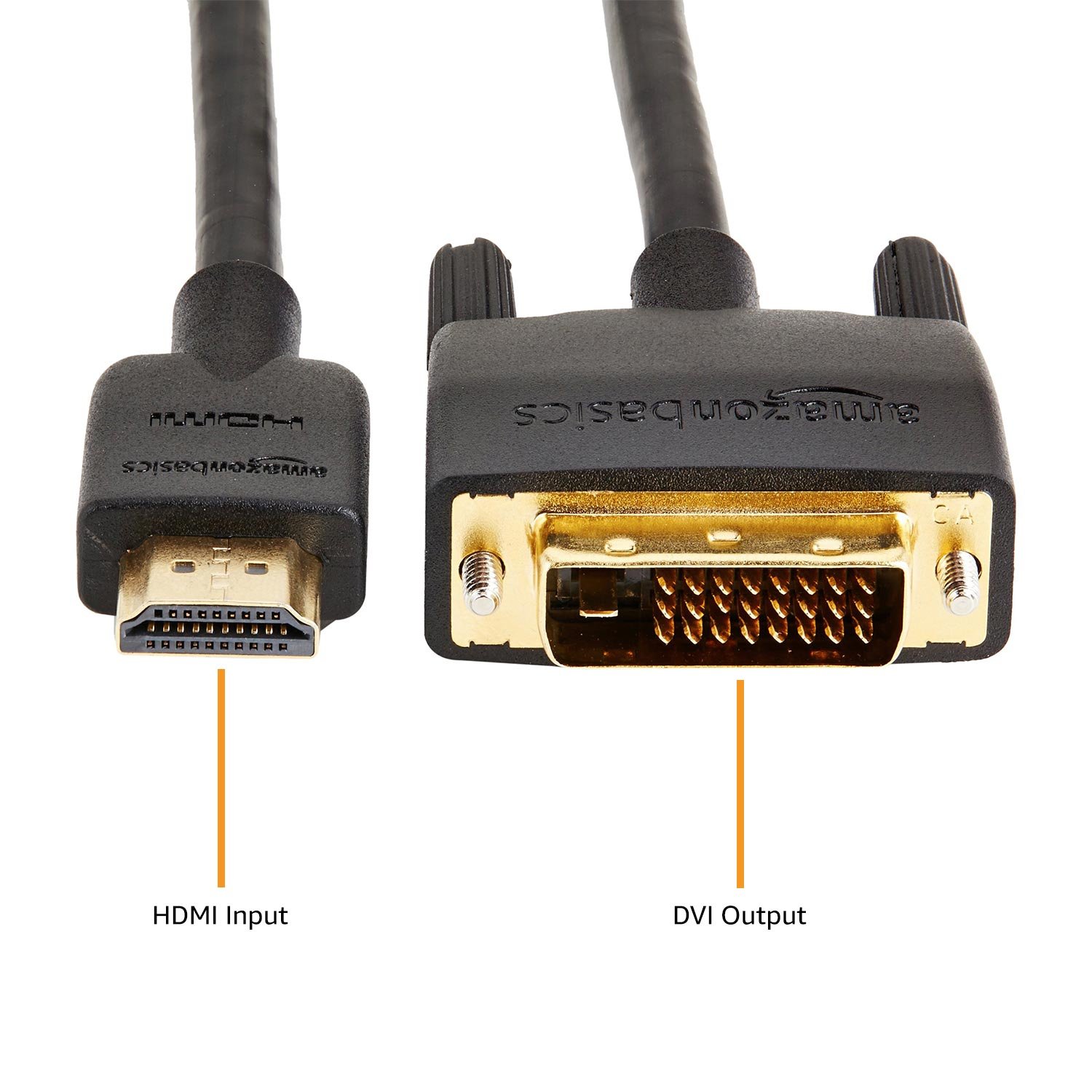 Amazon Basics HDMI-A to DVI (Male) Adapter Cable, Bi-Directional 1080P, Gold-Plated, 1.8 m, Single Pack for Television Black - Image 2
