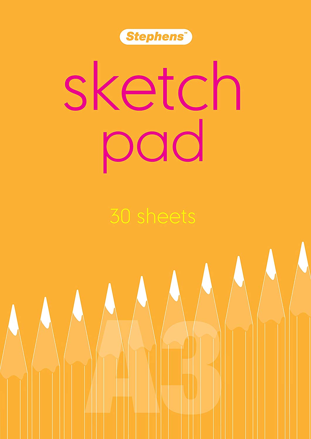 Stephens White Coloured Sketch Paper Pad A3 90gsm 30 Sheets, Perfect for Drawing Colouring, Creating A Sketch or Doodle