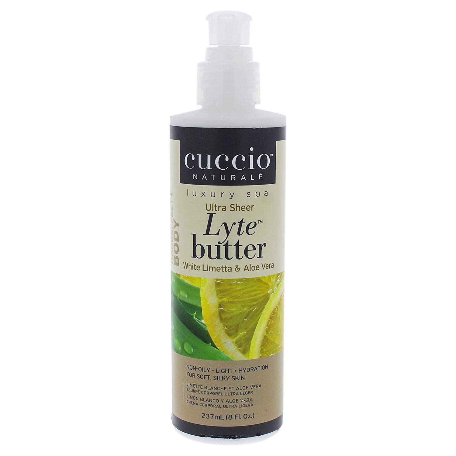 Cuccio White Limetta & Aloe Vera Lyte Body Butter 237ml (8oz),I0090888, 237 ml (Pack of 1)