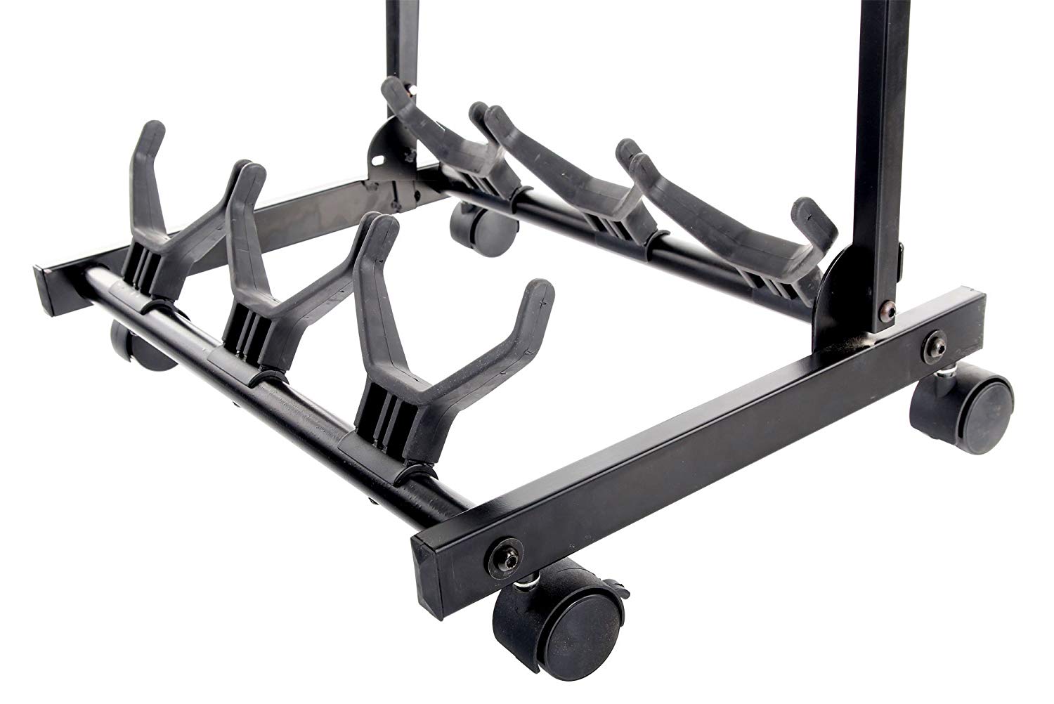 Rocktile Triple Multi Guitar Stand With Wheels For Electric And Acoustic Guitars, black - Image 2