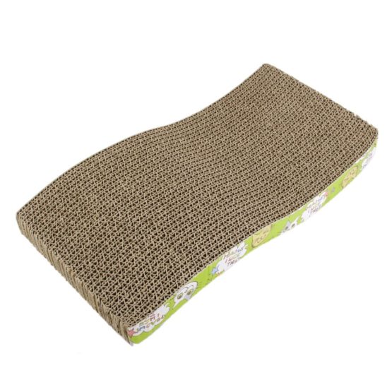 AKORD S-Shape Corrugated Cat Scratching Board Pad Bed Scratcher Toy, 43 cm x 21 cm x 6 cm - Image 4