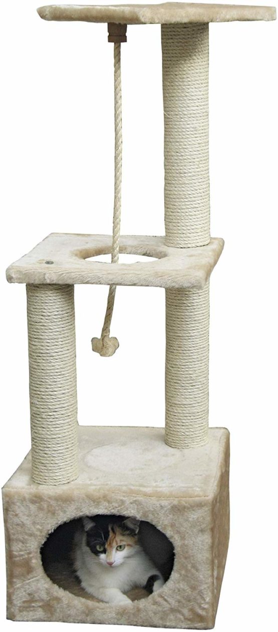 Kerbl Cat Platin Pro Scratching Tree, 37 x 37 x 109 cm, Beige - Image 2
