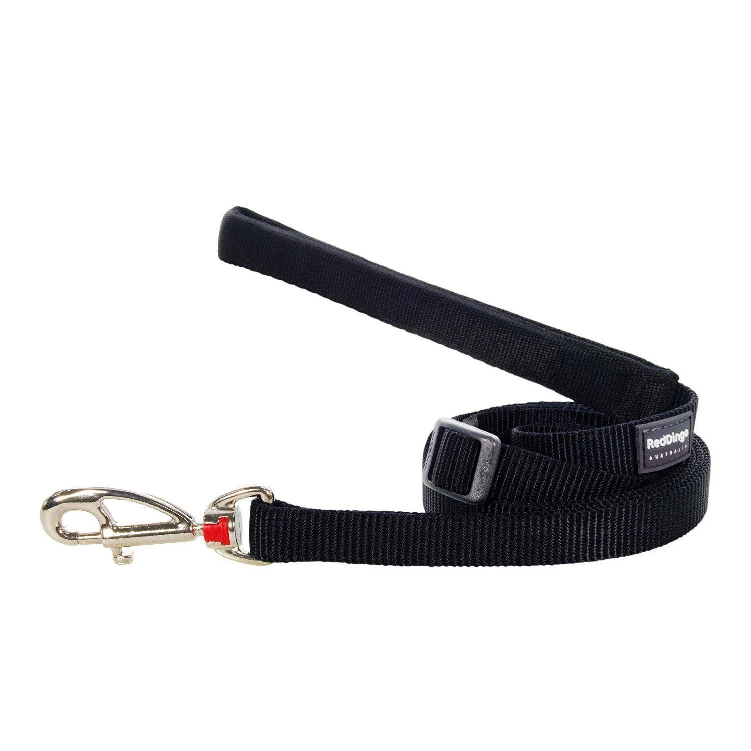 Red Dingo Padded Handle Dog Lead 1.8m Plain, Black, Small 15mm, 15 mm x 1.80 m