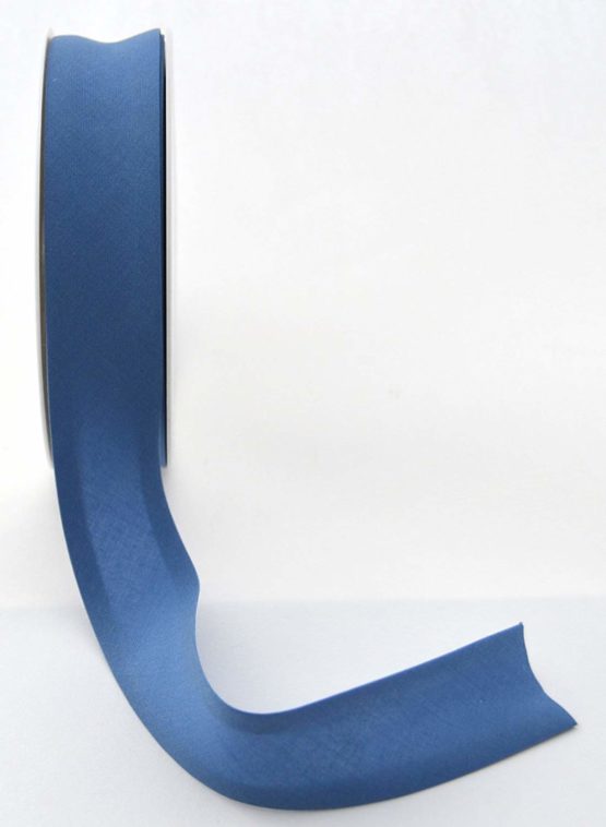 Inastri 25/5/5 mm Polycotton Bias Binding-Col. xx-BLUE-20m Roll, Polyester Cotton, Slate Blue, 11x11x3 cm - Image 2