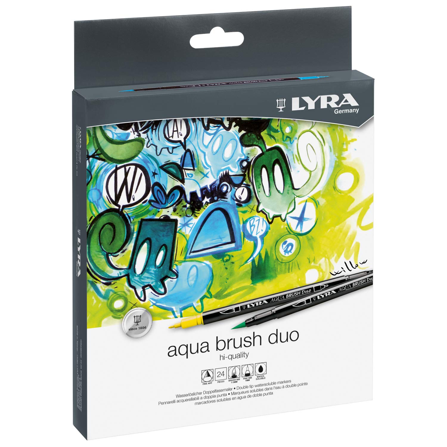 LYRA Aqua Brush Duo 24 Box , UDLB24, 24 count (Pack of 1)