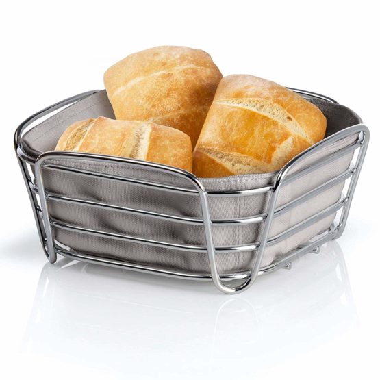 blomus 63667 Bread Basket Delara 20x20x10 cm in taupe, Stainless-Steel - Image 2
