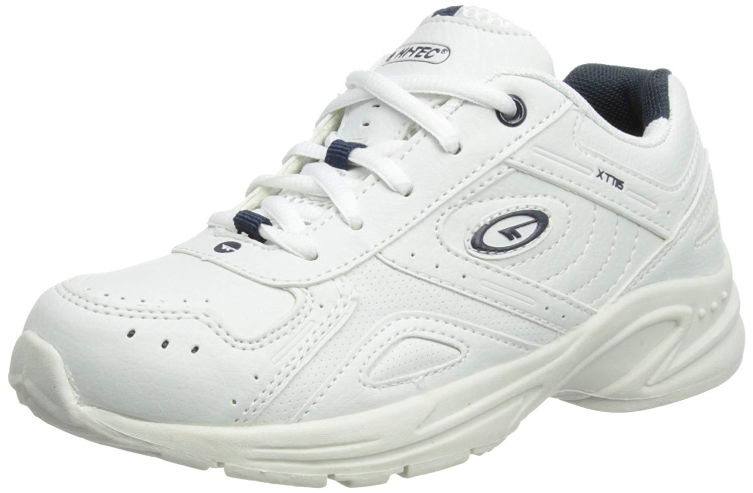 Hi-Tec Unisex XT115 Junior Fitness Shoes - White (White/Navy 011), 4 UK (37 EU), White White Navy 11