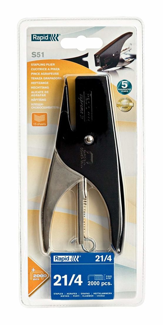 Rapid Retro S51 Stapling Pliers, Uses 21/4 mm Staples, 15 Sheet Capacity, Metal, Black, 10538731 - Image 2
