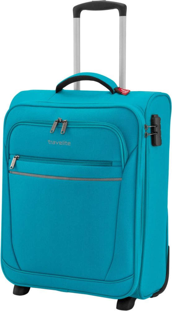 Onboard "CABIN" luggage by travelite - practical 2-wheel suitcases with 2 spacious front pockets, Black (Schwarz), 52 cm - Image 2