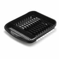 Addis 516468 Plate Dish Draining Rack, Soft Black, 33 x 39.5 x 6 cm
