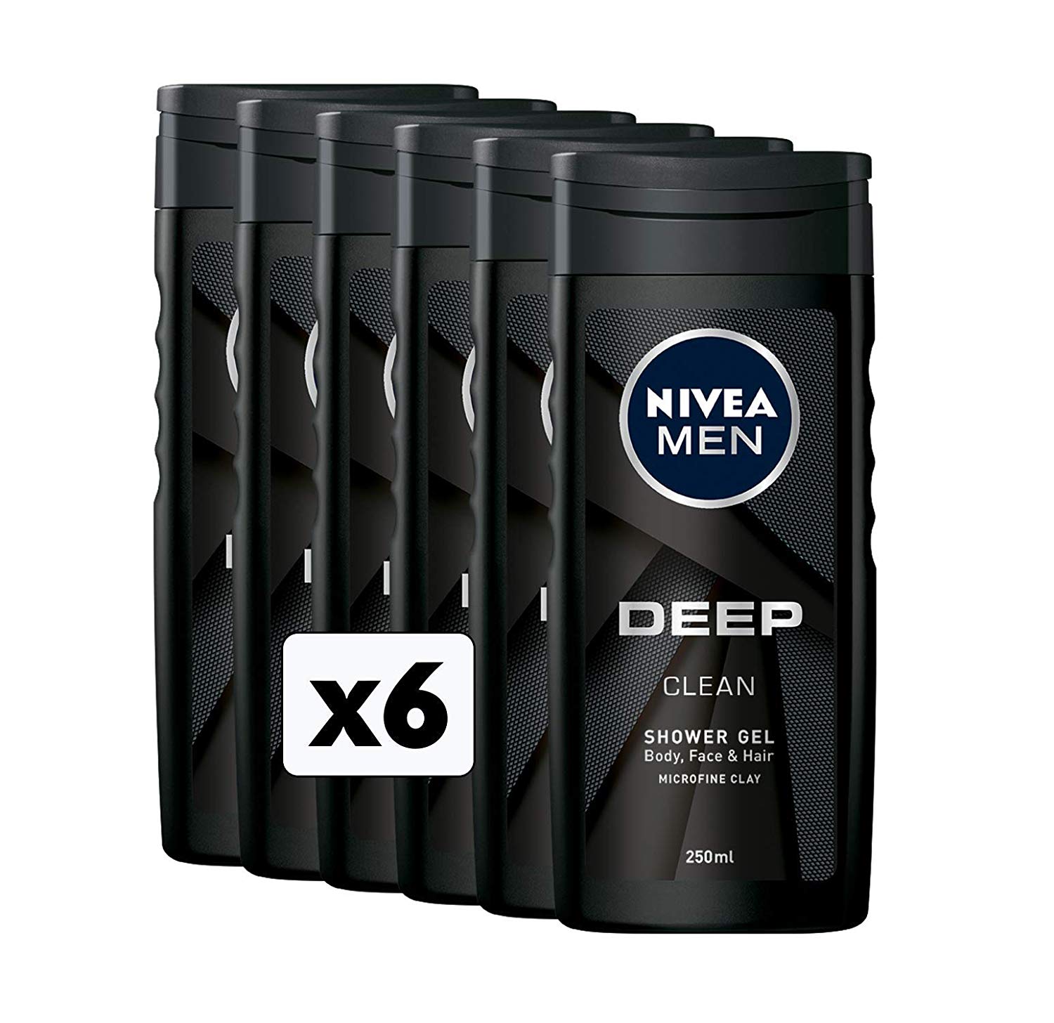 Nivea Men Shampoo, 6 Packs, Deep, 250 ml (Pack of 6)