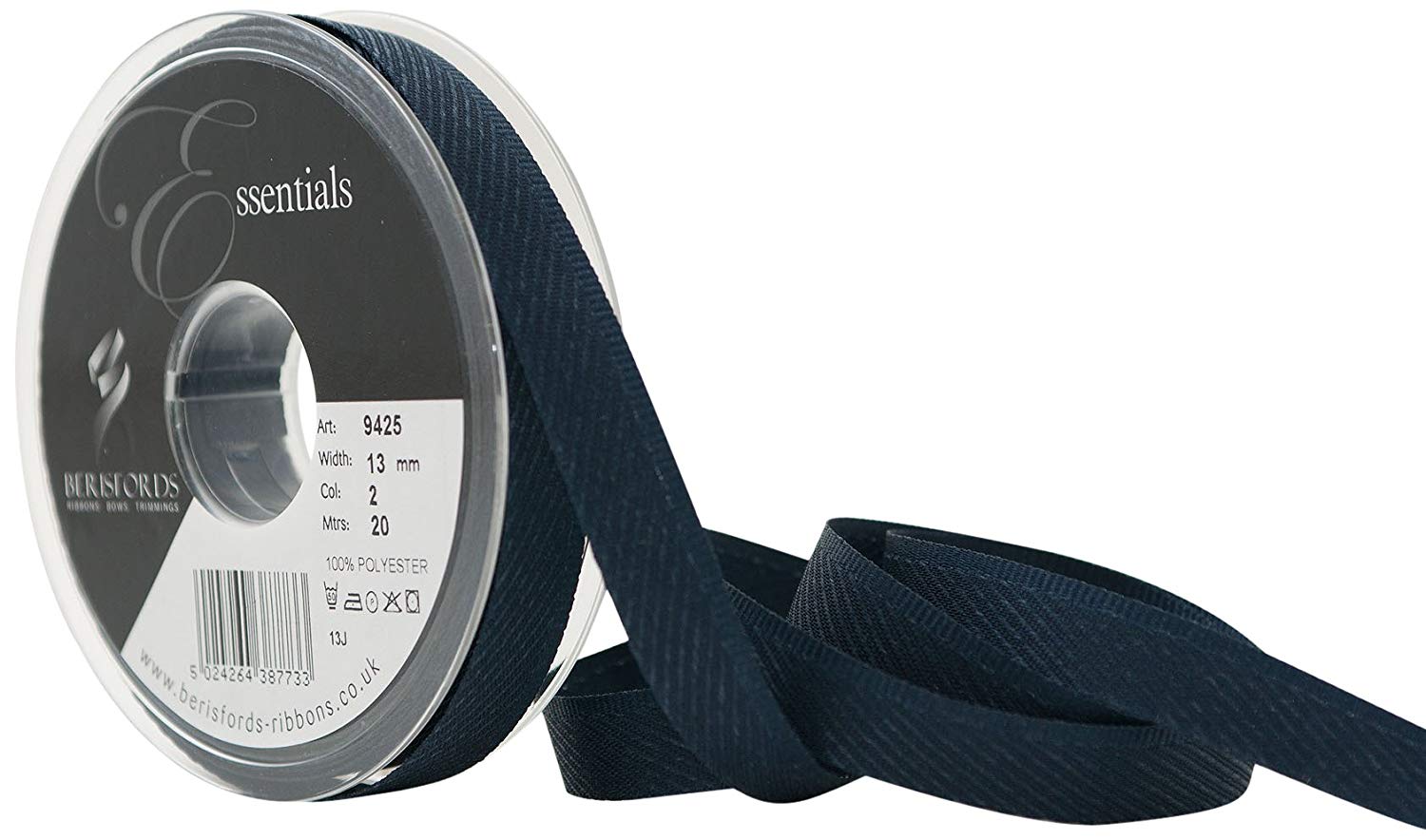 Berisfords 9425-NY-13 13 mm Kick Tape, Navy